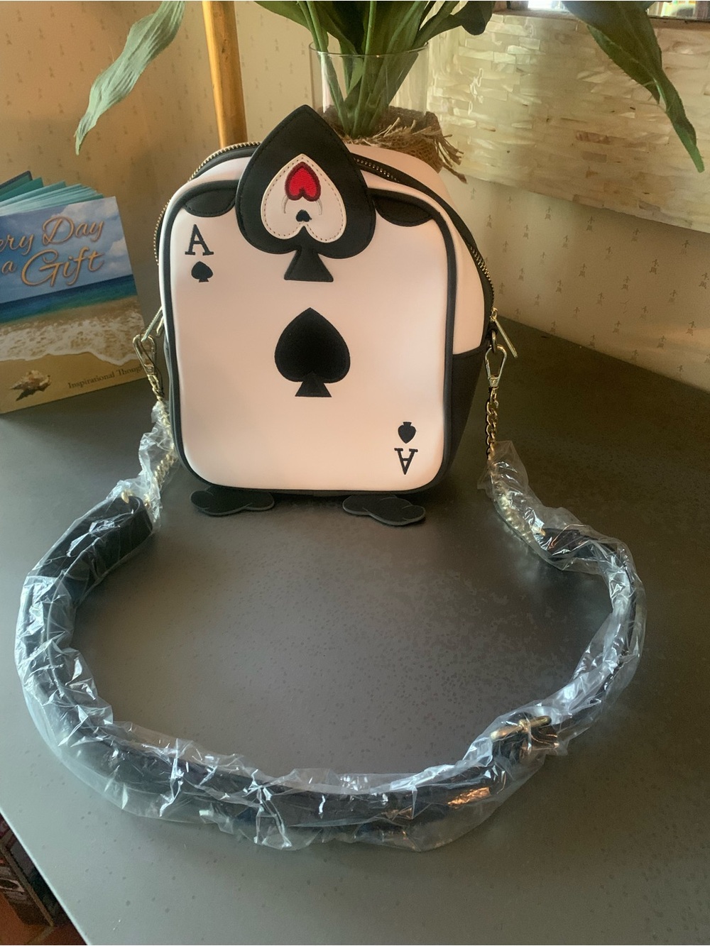 Disney, NEW WITH BLACK  TAG, LOUNGEFLY, Alice In Wonderland Ace Of Spades Heart.